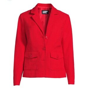 Red Lands End Blazer (HEAVY) 3X 24W-26W 100% Cotton